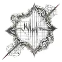 ekg line work tattoo design idea