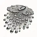 small rain drops falling down tattoo design idea