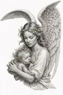 ultra realistic love angel In Dream Caused By The Flight Tattoo tattoo design idea