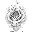 Rose , Clock , King of Hearts card tattoo design idea