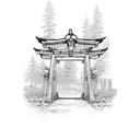 torii gate tattoo design idea