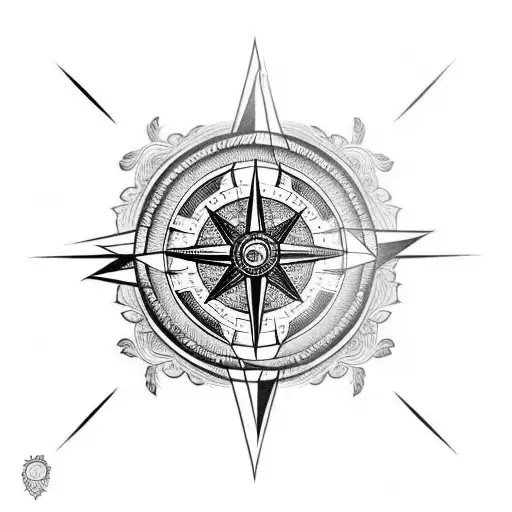 full sleeve, roses, compass, shade, abstract, clouds  tattoo design idea