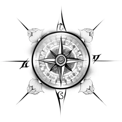 full sleeve, roses, compass, shade, abstract, clouds  tattoo design idea