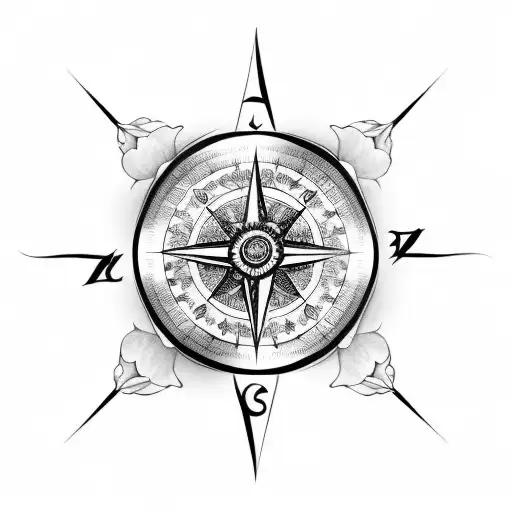 full sleeve, roses, compass, shade, abstract, clouds  tattoo design idea