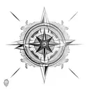 full sleeve, roses, compass, shade, abstract, clouds  tattoo design idea