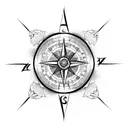 full sleeve, roses, compass, shade, abstract, clouds  tattoo design idea