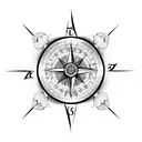 full sleeve, roses, compass, shade, abstract, clouds  tattoo design idea