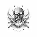 skull chef tattoo design idea