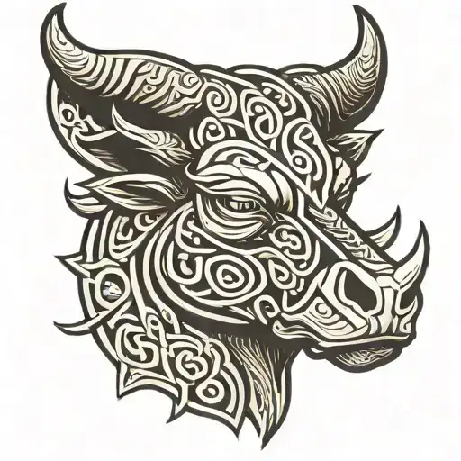 celtic bull head tattoo design idea