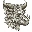 celtic bull head tattoo design idea