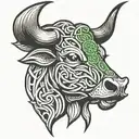 celtic bull head tattoo design idea