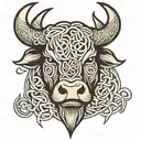 celtic bull head tattoo design idea