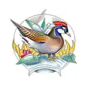 pheasant and mallard  tattoo design idea