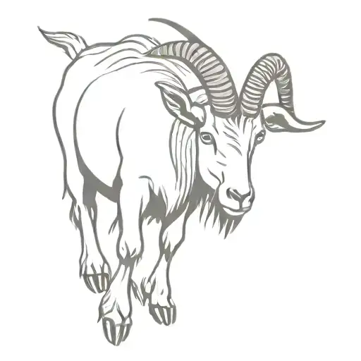 billy goat with coconuts hanging tattoo design idea