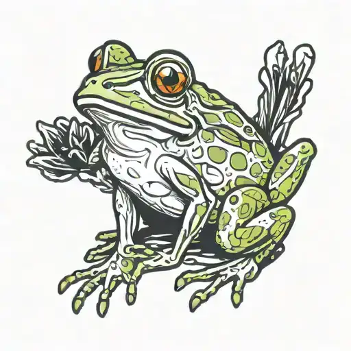 cute dead frog tattoo design idea