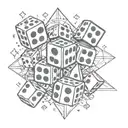 Incorporate dice and gaming symbols into a geometric pattern tattoo representing your passion for gaming tattoo design idea