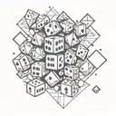 Incorporate dice and gaming symbols into a geometric pattern tattoo representing your passion for gaming tattoo design idea