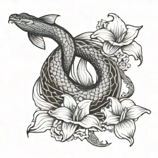 calla lillies koi fish haku the dragon flying tattoo design idea