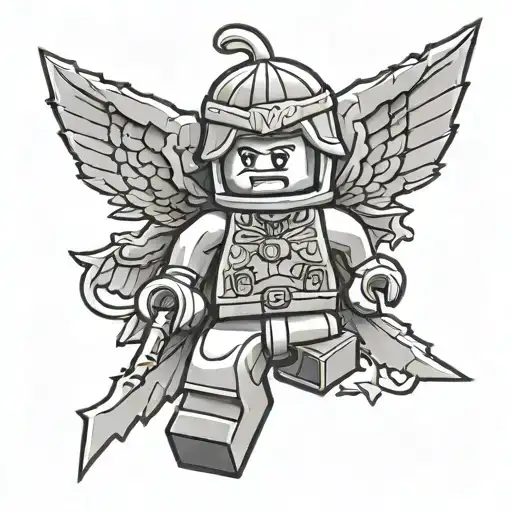 lego mini figure tattoo design idea