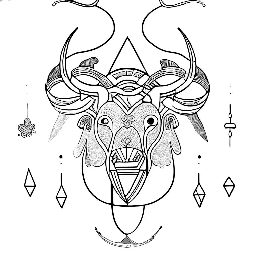 Taurus and Aquarius  tattoo design idea