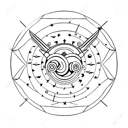 Taurus and Aquarius constellation  tattoo design idea