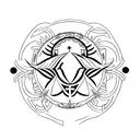 Taurus and Aquarius star sign tattoo design idea