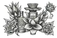 Agave and tequila bottle jalisco inspired tattoo tattoo design idea