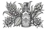 Agave and tequila bottle jalisco inspired tattoo tattoo design idea