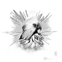Feathered raven gazing at the universe tattoo design idea