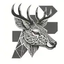 Deer head with intricate blackwork patterns inspired by MMA tattoos tattoo design idea