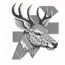 Deer head with intricate blackwork patterns inspired by MMA tattoos tattoo design idea