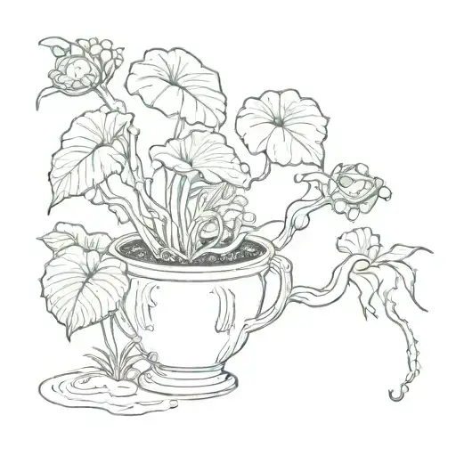 a Venus fly trap plant  tattoo design idea