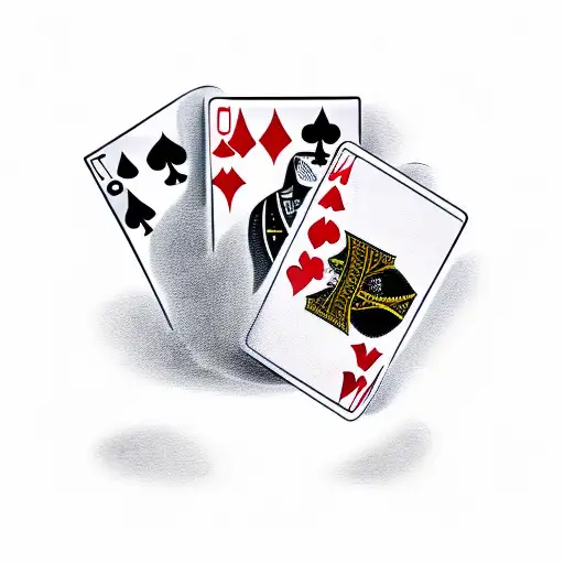 deck of cards on fire tattoo design idea