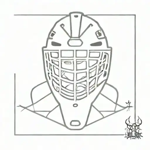 Hockey goalie mask tattoo design idea