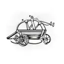 wheelbarrow with spoke wheel tattoo design idea