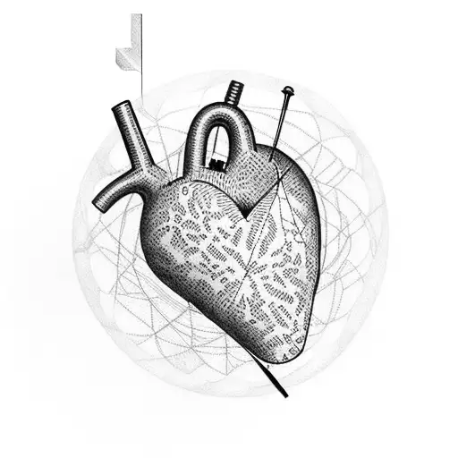 sewing heart tattoo design idea