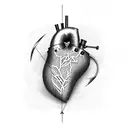 sewing heart tattoo design idea