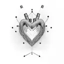 sewing heart tattoo design idea
