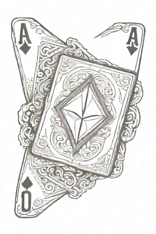 Diamond Ace card tattoo design idea