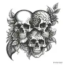 skulls with shadows tattoo design idea