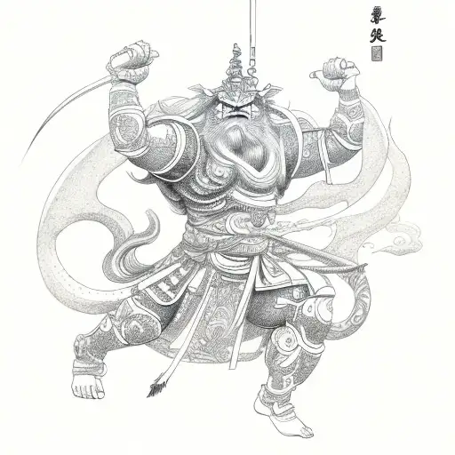  raijin full body tattoo design idea