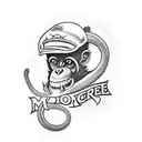 Monkey motorcicle tattoo design idea