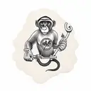 Monkey motorcicle tattoo design idea