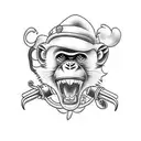 Monkey motorcicle tattoo design idea