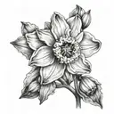 daffodil anemone wrapped tattoo design idea