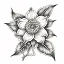 daffodil anemone wrapped tattoo design idea