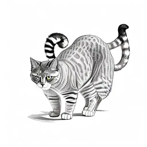 Standing cat with milk  tattoo design idea