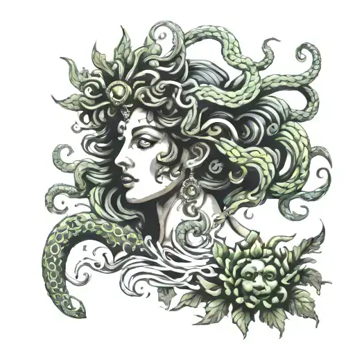 sicilian trenacria with medusa tattoo design idea