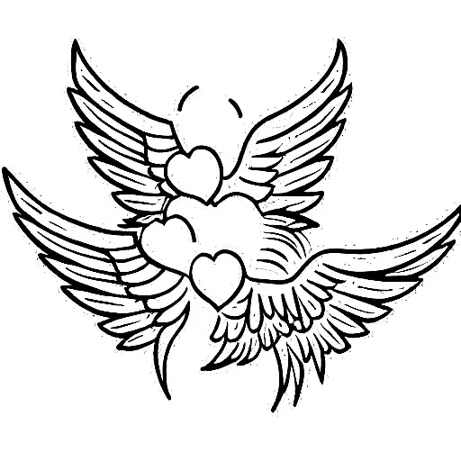 two angels tattoo design idea
