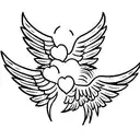 two angels tattoo design idea